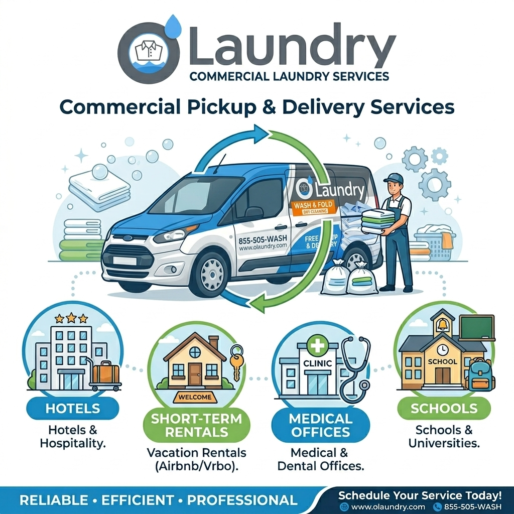 Commercial laundry service for hotels, restaurants, and businesses in Dallas-Fort Worth