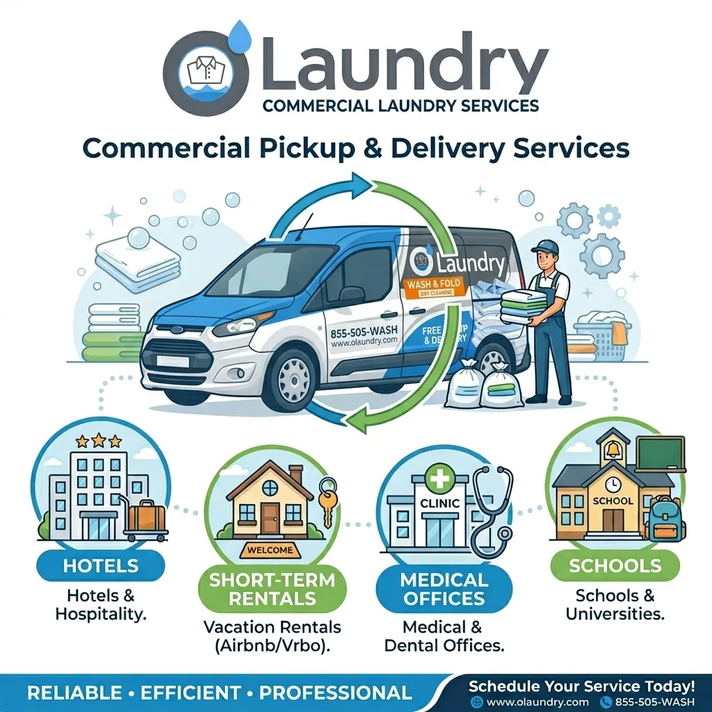 Commercial laundry service for hotels, restaurants, and businesses in Dallas-Fort Worth